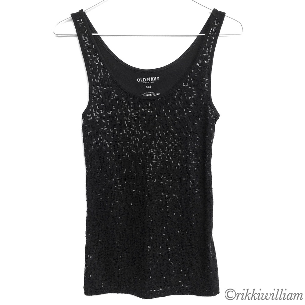 Old Navy Black Sparkly Tank Top